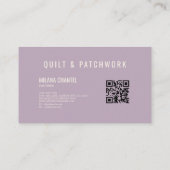 Flieder Gelbe Patchwork-Quilt-Handmade-Kleidung Visitenkarte (Rückseite)