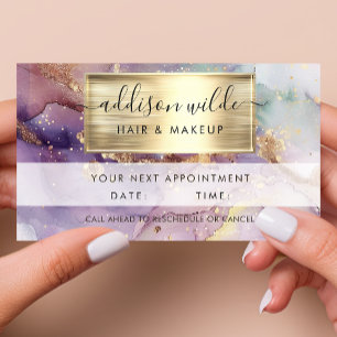 Flieder Glitter Watercolor Faux Goldfolie Terminkarte