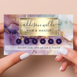 Flieder Glitter Watercolor Faux Goldfolie Treuekarte
