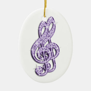 Flieder Glitzer Funkel Diamant Noten Keramikornament