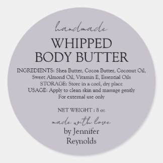 Flieder Handmade Body Butter Bio Runder Aufkleber