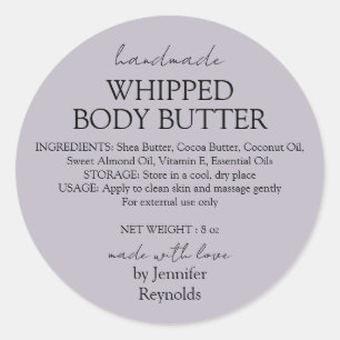 Flieder Handmade Body Butter Organisch Runder Aufkleber