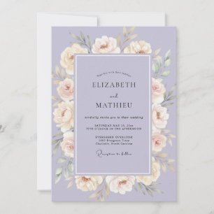 Flieder Hochzeit im Ätherischen Floralstil Einladung