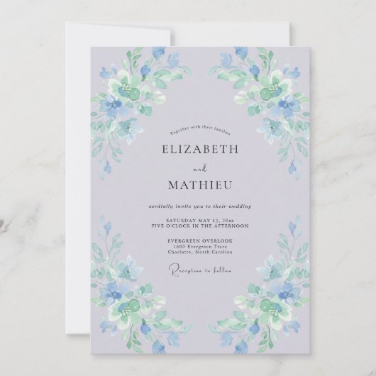 Flieder Hochzeit im Frühling Einladung (Vorderseite)