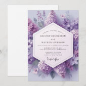 Flieder Hochzeit mit ätherischer Blüte Einladung (Vorne/Hinten)