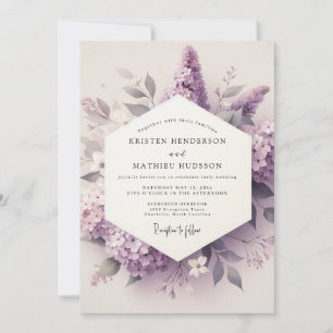 Flieder Hochzeit mit ätherischer Blüte Einladung