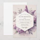 Flieder Hochzeit mit ätherischer Blüte Einladung (Vorne/Hinten)