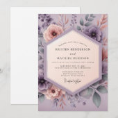 Flieder Hochzeit mit ätherischer Blüte Einladung (Vorne/Hinten)