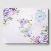 Flieder Hochzeits-Party im Zeichen der lila Fliede Gästebuch (Rückseite)