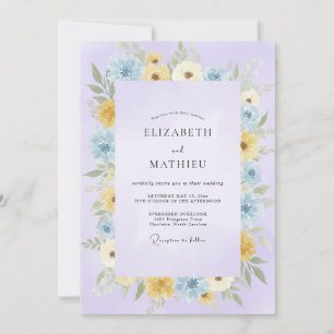 Flieder-Honig-Blüten-Hochzeit Einladung