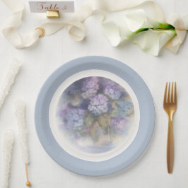 Flieder-Hortensie-Aquarell-Luncheon- Serviette Pappteller