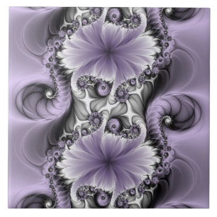 Flieder-Illusion abstrakte Blumen-Fraktal-Kunst Fa Fliese
