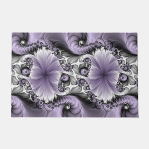 Flieder-Illusion abstrakte Blumen-Fraktal-Kunst Fa Fußmatte