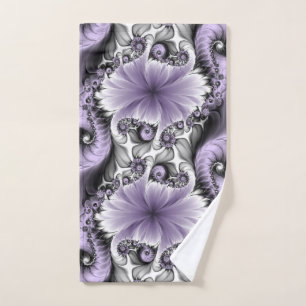 Flieder-Illusion abstrakte Blumen-Fraktal-Kunst-Fa Handtuch
