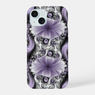 Flieder-Illusion abstrakte Blumen-Fraktal-Kunst-Fa iPhone 15 Hülle
