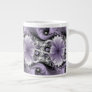 Flieder-Illusion abstrakte Blumen-Fraktal-Kunst Fa Jumbo-Tasse