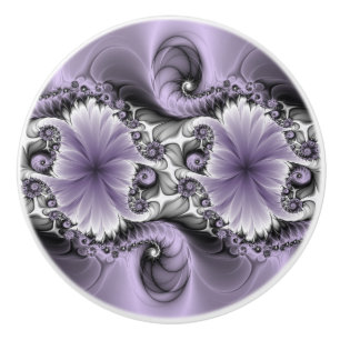 Flieder-Illusion abstrakte Blumen-Fraktal-Kunst-Fa Keramikknauf