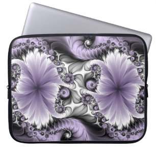Flieder-Illusion abstrakte Blumen-Fraktal-Kunst Fa Laptopschutzhülle