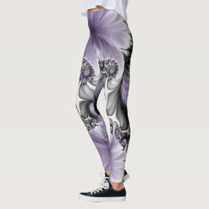 Flieder-Illusion abstrakte Blumen-Fraktal-Kunst-Fa Leggings