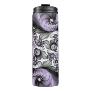 Flieder-Illusion abstrakte Blumen-Fraktal-Kunst Fa Thermosbecher