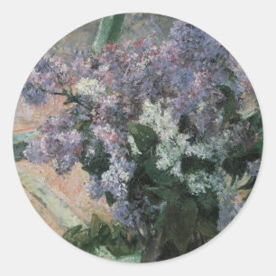 Flieder in einem Fenster von Mary Cassatt, Vintage Runder Aufkleber
