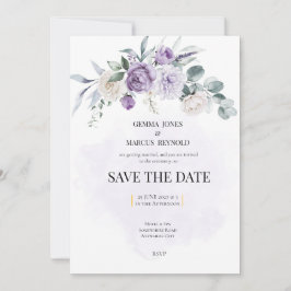 Flieder-Infusion Save-the-Date-Hochzeitsstationery Einladung