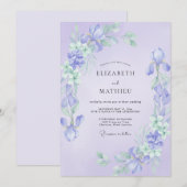 Flieder-Iris-Eukalyptus-Hochzeit Einladung (Vorne/Hinten)