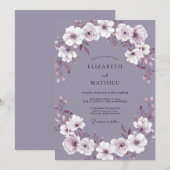 Flieder-Kranz-Hochzeit Einladung (Vorne/Hinten)