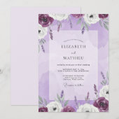Flieder-Lavendel-Blumenhochzeit Einladung (Vorne/Hinten)