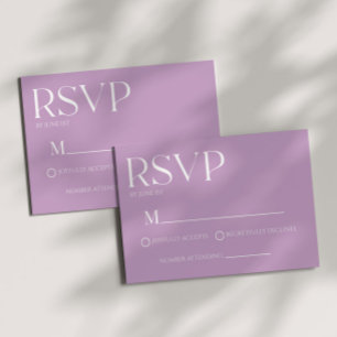 Flieder Lavendel Moderne Klassische Hochzeits-RSVP RSVP Karte