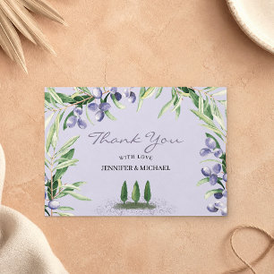 Flieder Lavendel Rustikale Baumhochzeit Dankeskarte