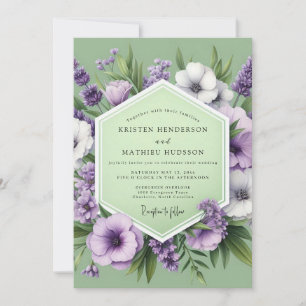 Flieder-Lavendel-Wiese-Hochzeit Einladung