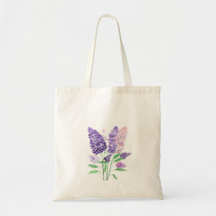Flieder lila Blumen Aquarell Natur Chic Tragetasche