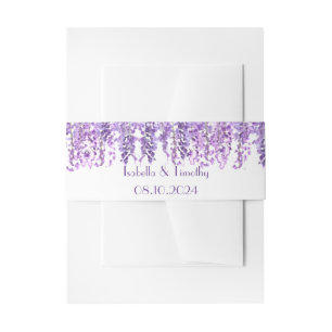 Flieder lila Blumen elegante Hochzeit Einladungsbanderole