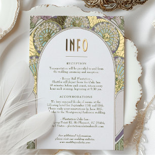 Flieder Lila Hochzeit INFO Vintage Nouveau Mucha Folien Feiertagspostkarte