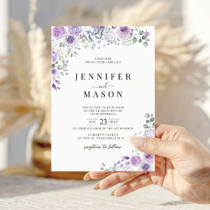 Flieder-Lila-Lavendel-Blumen-Hochzeitseinladung Einladung