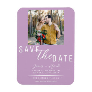 Flieder Lila Save the Date Foto Hochzeit Magnet