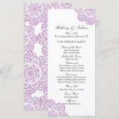 Flieder Lila Spitzen-Doily-Hochzeitsprogramm Programm (Vorne/Hinten)