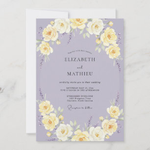 Flieder-Limonen-Blüten-Hochzeit Einladung