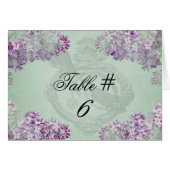 Flieder-Locket kundengebundene Tischnummer-Karten (Vorderseite (Horizontal))