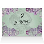 Flieder-Locket kundengebundene Tischnummer-Karten (Innenansicht Horizontal (Oben))
