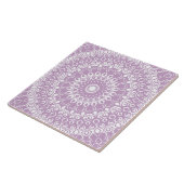 Flieder Mandala Geometrisches Muster Fliese (Seite)