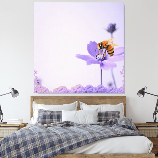 Flieder Minimalist Leinwanddruck (Insitu (Schlafzimmer))