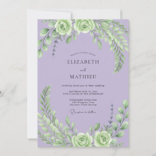 Flieder-Minz-Ranunculus-Eukalyptus-Hochzeit Einladung