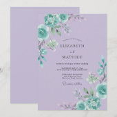 Flieder-Minzblatt-Hochzeit Einladung (Vorne/Hinten)