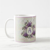 Flieder-Monogramm-PastellmarmorKeramik-Tasse Kaffeetasse (Links)