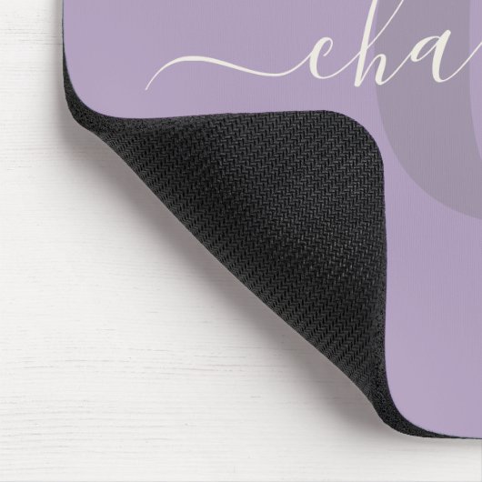 Flieder | Name der Personalisierten Skriptmonogram Mousepad (Ecke)