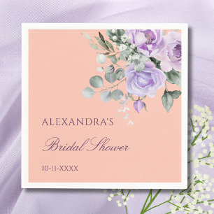 Flieder Pfirsich Blumen Pfingstrose Brautparty Serviette