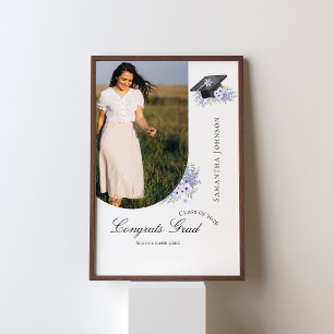 Flieder Purpur Blumen Abschlusswillkommensschild Poster