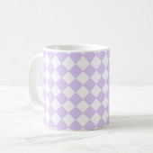 Flieder Purpur Diamant Karomuster Kaffeetasse (Vorderseite Links)